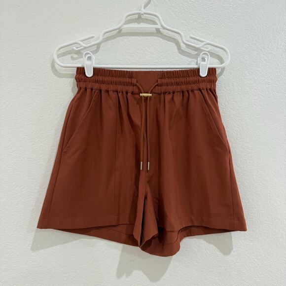 Varley Barket Woven Short Stretch Twill Mocha Biscuit Burnt Orange Extra Small - Picture 5 of 15